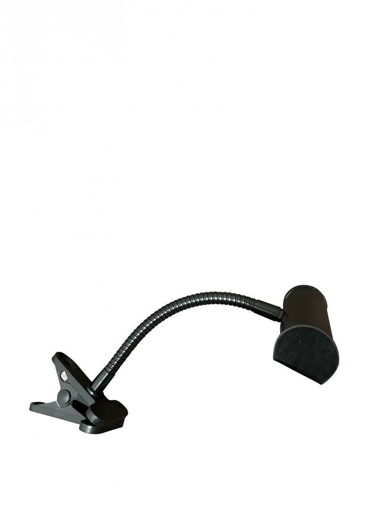 Battery Clip On 7&#34; Black Textured LED Light Clip On Surfaces Up To 1 3/ 8&#34;