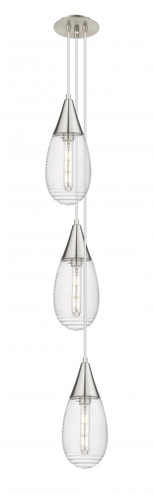 Malone - 3 Light - 8 inch - Brushed Satin Nickel - Multi Pendant