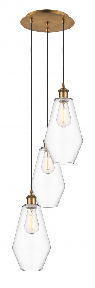 Cindyrella - 3 Light - 14 inch - Brushed Brass - Cord Hung - Multi Pendant