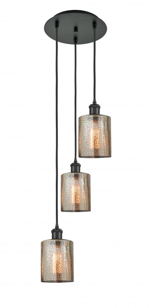 Cobbleskill - 3 Light - 12 inch - Matte Black - Cord Hung - Multi Pendant