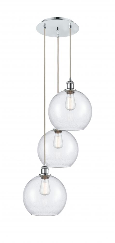 Athens - 3 Light - 17 inch - Polished Chrome - Cord Hung - Multi Pendant