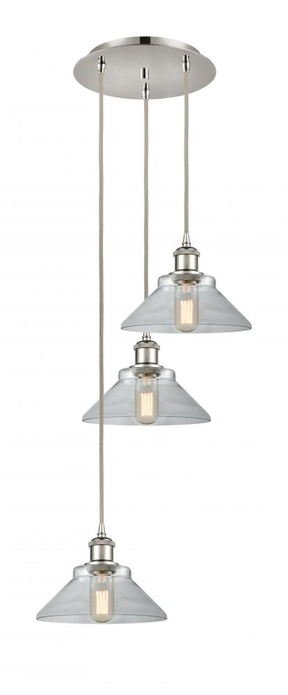 Orwell - 3 Light - 15 inch - Polished Nickel - Cord Hung - Multi Pendant