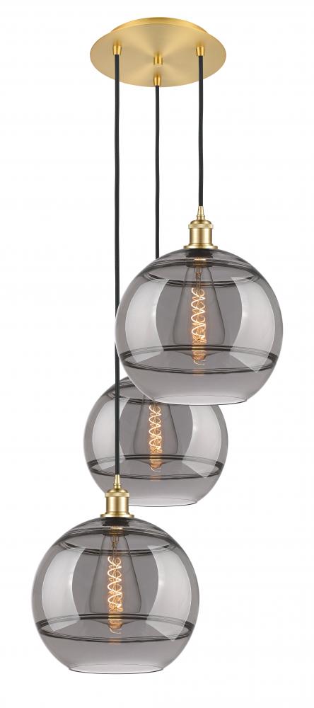 Rochester - 3 Light - 19 inch - Satin Gold - Cord hung - Multi Pendant