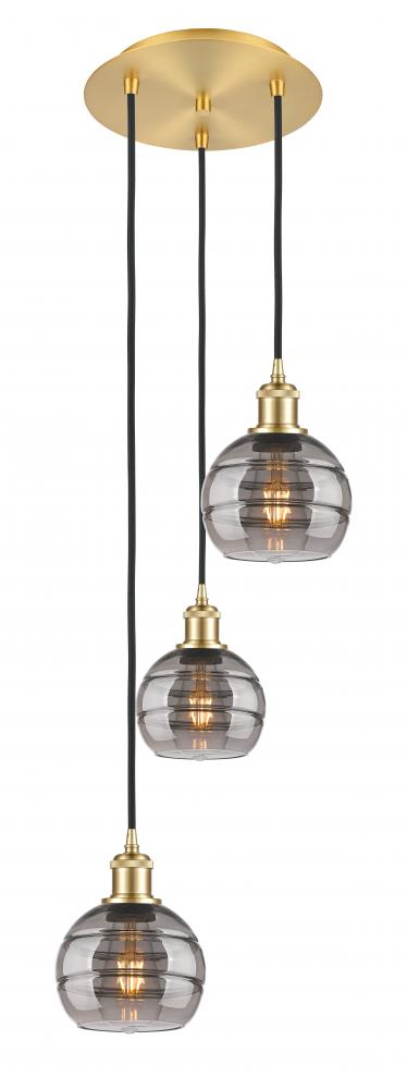 Rochester - 3 Light - 12 inch - Satin Gold - Cord hung - Multi Pendant