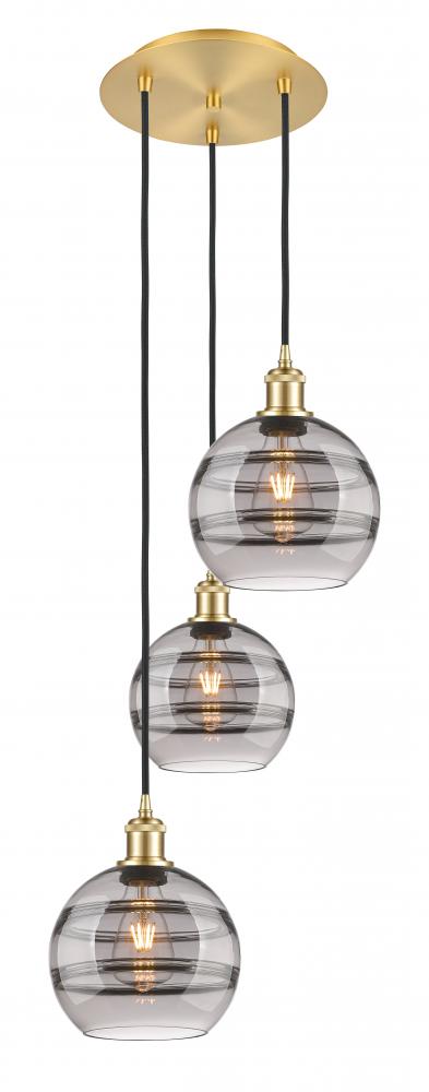 Rochester - 3 Light - 15 inch - Satin Gold - Cord hung - Multi Pendant