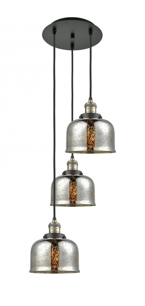 Cone - 3 Light - 14 inch - Black Antique Brass - Cord hung - Multi Pendant