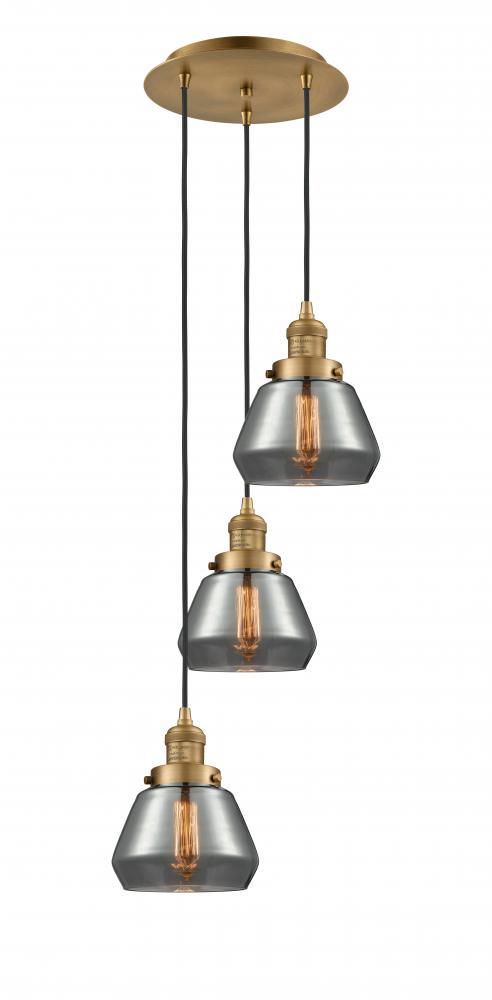 Fulton - 3 Light - 14 inch - Brushed Brass - Cord hung - Multi Pendant