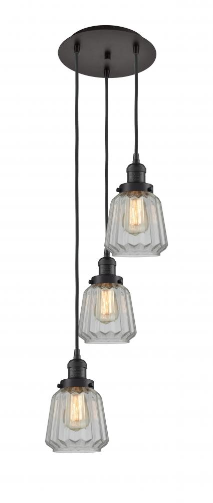 Chatham - 3 Light - 14 inch - Oil Rubbed Bronze - Cord hung - Multi Pendant