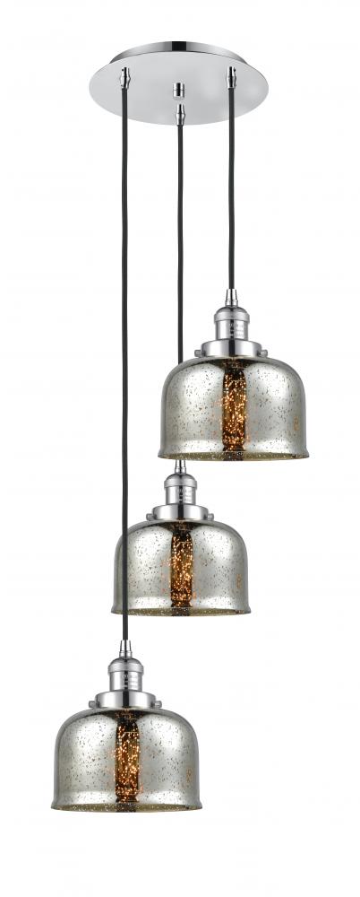 Cone - 3 Light - 14 inch - Polished Chrome - Cord hung - Multi Pendant