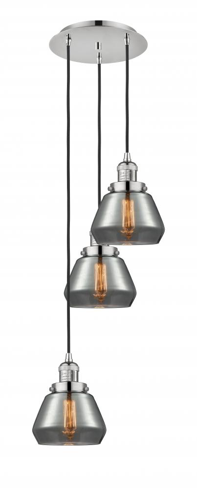 Fulton - 3 Light - 14 inch - Polished Nickel - Cord hung - Multi Pendant