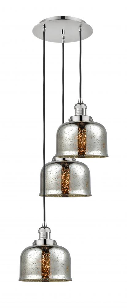 Cone - 3 Light - 14 inch - Polished Nickel - Cord hung - Multi Pendant