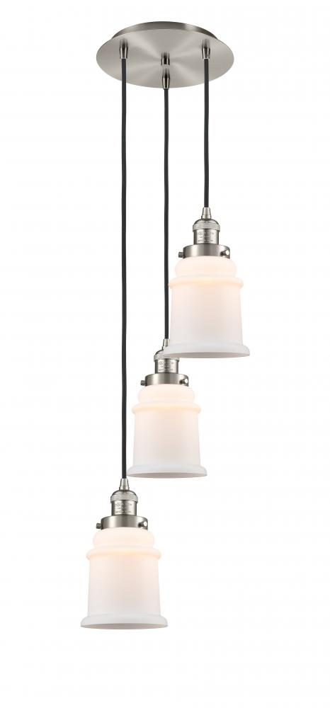 Canton - 3 Light - 13 inch - Brushed Satin Nickel - Cord hung - Multi Pendant