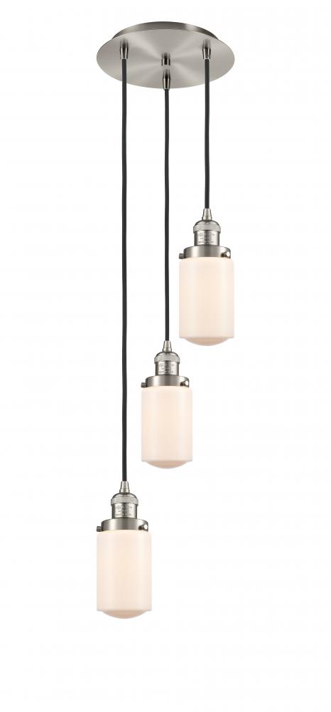 Dover - 3 Light - 11 inch - Brushed Satin Nickel - Cord hung - Multi Pendant