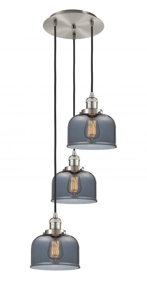 Cone - 3 Light - 14 inch - Brushed Satin Nickel - Cord hung - Multi Pendant