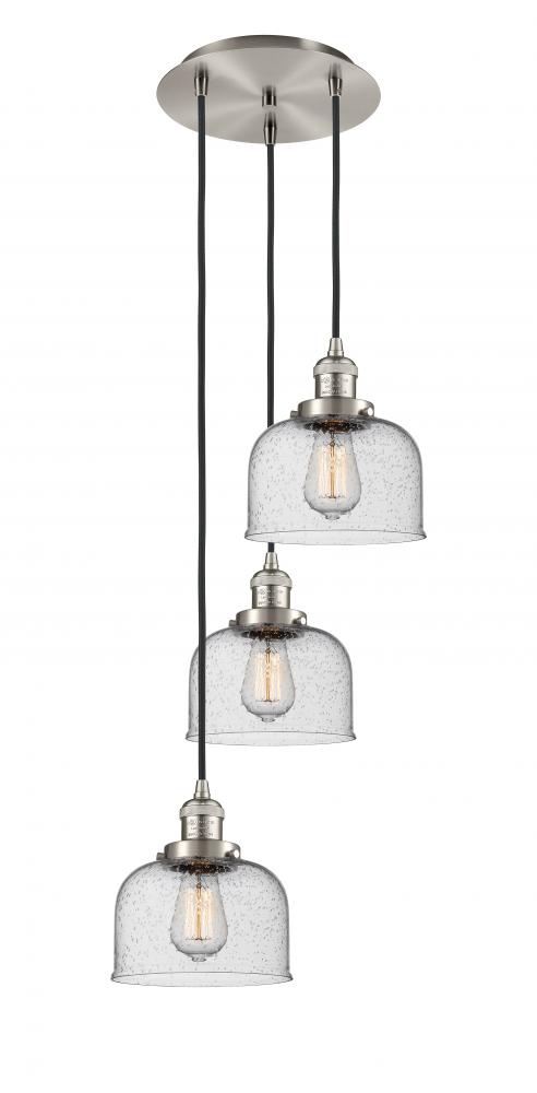 Cone - 3 Light - 14 inch - Brushed Satin Nickel - Cord hung - Multi Pendant