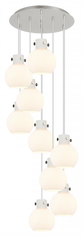 Newton Sphere - 9 Light - 22 inch - Polished Nickel - Cord hung - Multi Pendant