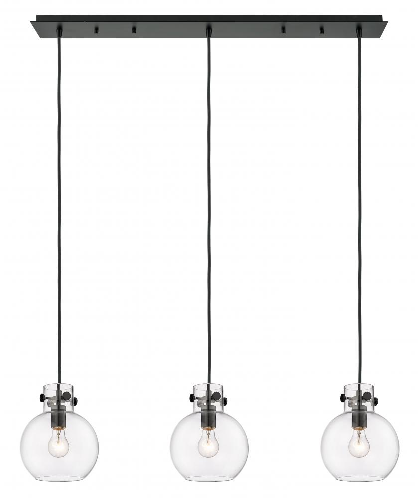 Newton Sphere - 3 Light - 40 inch - Matte Black - Cord hung - Linear Pendant