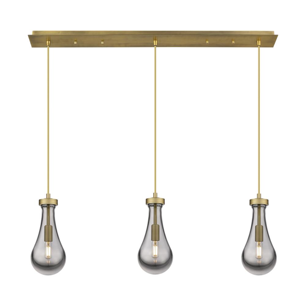 Owego - 3 Light - 37 inch - Brushed Brass - Linear Pendant