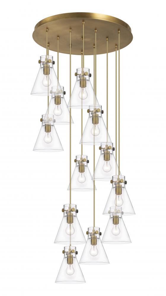 Newton Cone - 12 Light - 27 inch - Brushed Brass - Multi Pendant