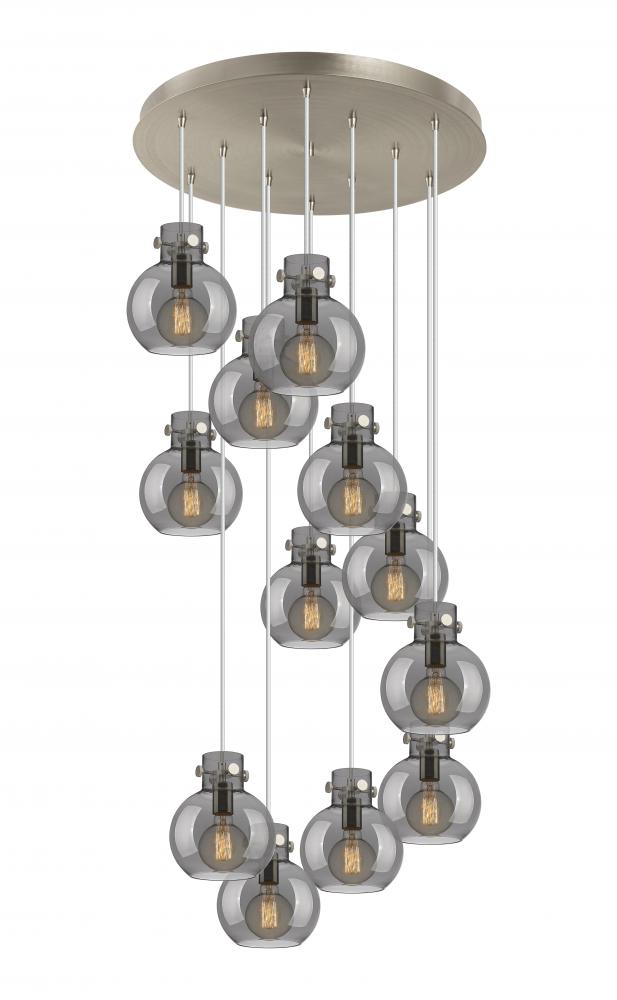 Newton Sphere - 12 Light - 27 inch - Brushed Satin Nickel - Cord hung - Multi Pendant