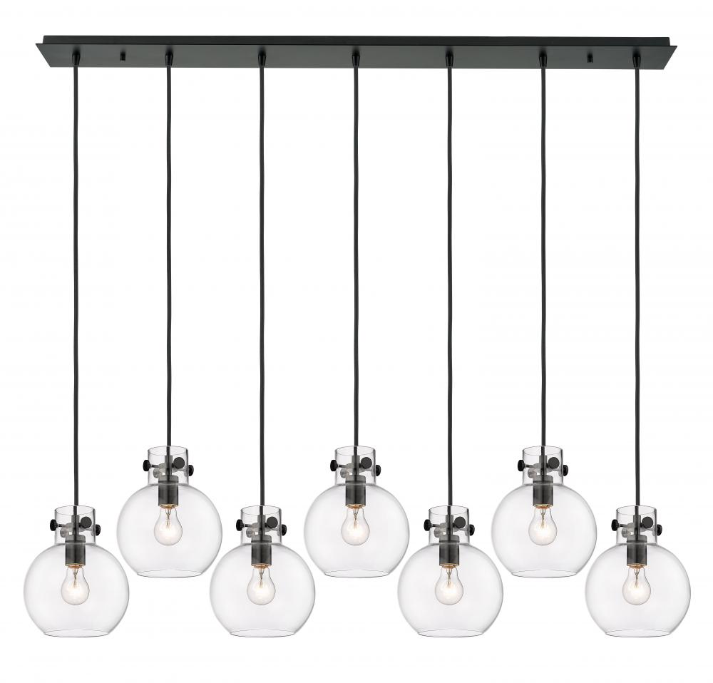 Newton Sphere - 7 Light - 52 inch - Matte Black - Cord hung - Linear Pendant