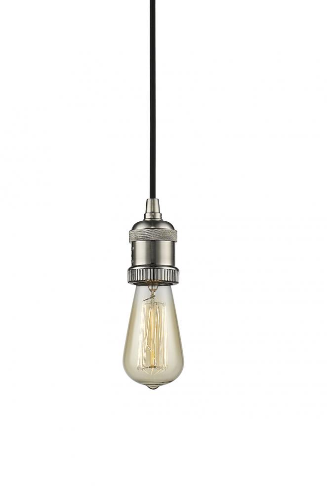 Bare Bulb - 1 Light - 2 inch - Brushed Satin Nickel - Cord hung - Cord Set