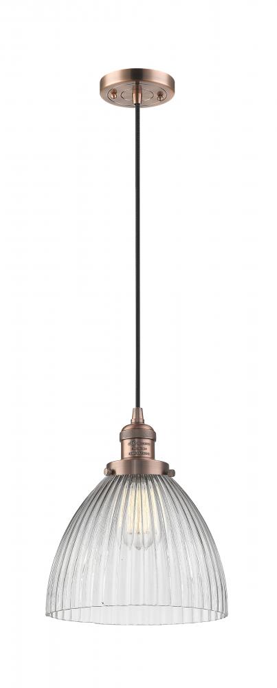 Seneca Falls - 1 Light - 10 inch - Antique Copper - Cord hung - Mini Pendant