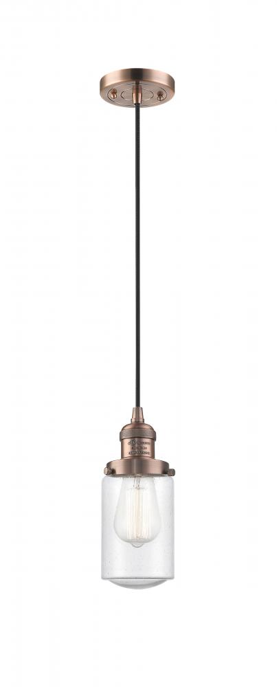 Dover - 1 Light - 5 inch - Antique Copper - Cord hung - Mini Pendant