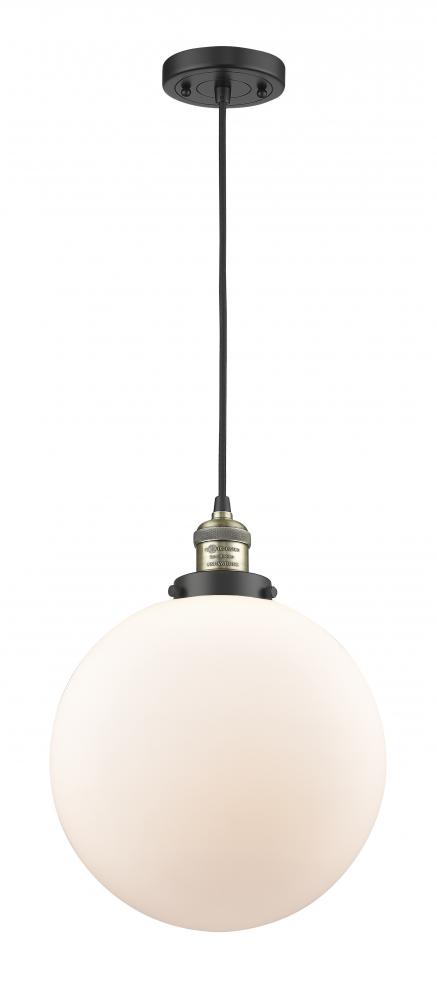 Beacon - 1 Light - 12 inch - Black Antique Brass - Cord hung - Mini Pendant