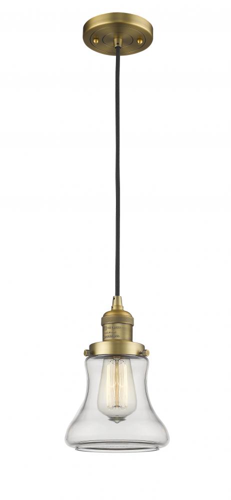 Bellmont - 1 Light - 6 inch - Brushed Brass - Cord hung - Mini Pendant