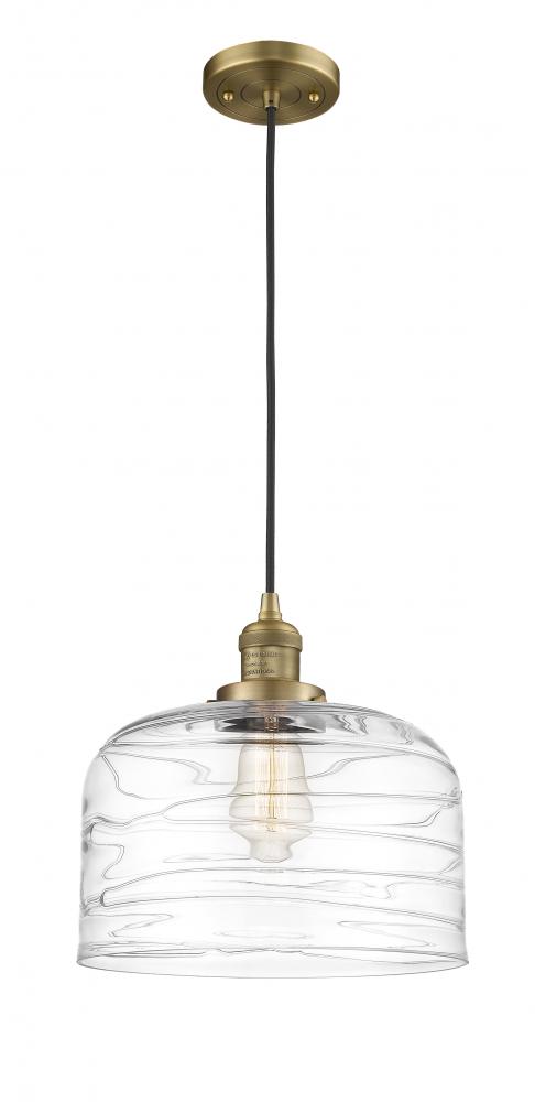 Bell - 1 Light - 12 inch - Brushed Brass - Cord hung - Mini Pendant