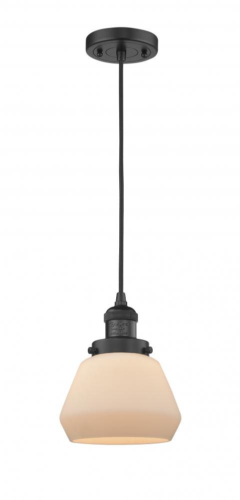 Fulton - 1 Light - 7 inch - Matte Black - Cord hung - Mini Pendant