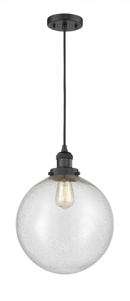 Beacon - 1 Light - 12 inch - Matte Black - Cord hung - Mini Pendant