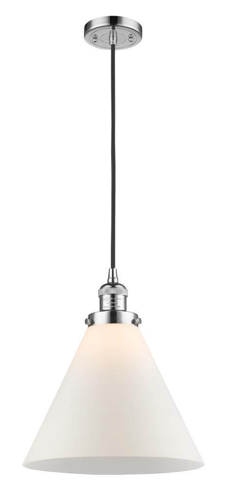 Cone - 1 Light - 12 inch - Polished Chrome - Cord hung - Mini Pendant