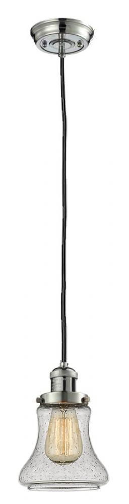 Bellmont - 1 Light - 6 inch - Polished Nickel - Cord hung - Mini Pendant