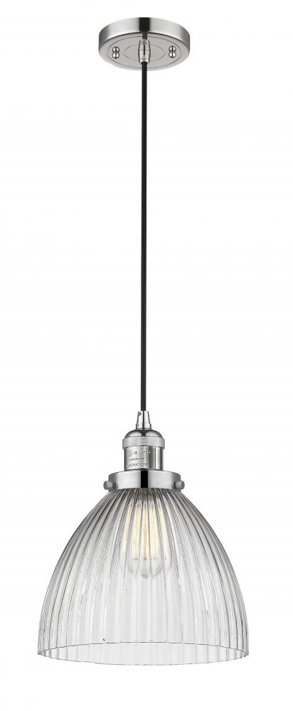 Seneca Falls - 1 Light - 10 inch - Polished Nickel - Cord hung - Mini Pendant