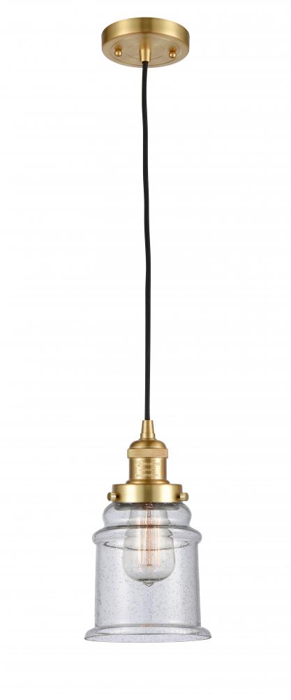 Canton - 1 Light - 6 inch - Satin Gold - Cord hung - Mini Pendant