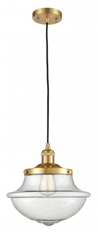 Oxford - 1 Light - 12 inch - Satin Gold - Cord hung - Mini Pendant