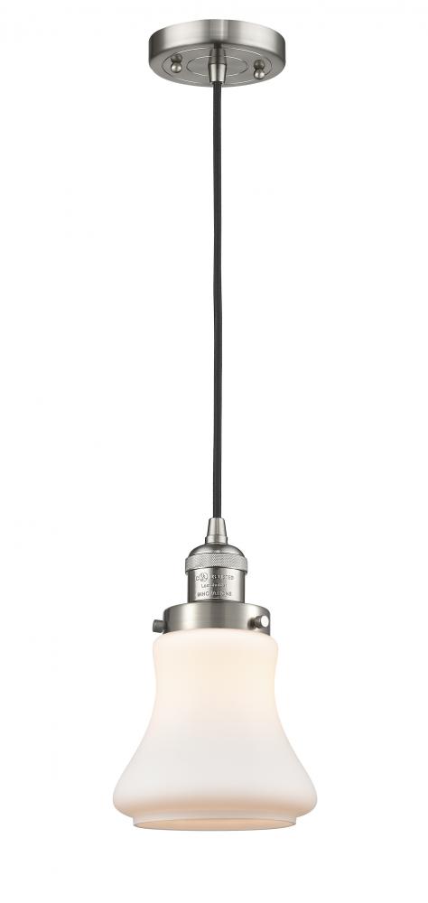 Bellmont - 1 Light - 6 inch - Brushed Satin Nickel - Cord hung - Mini Pendant