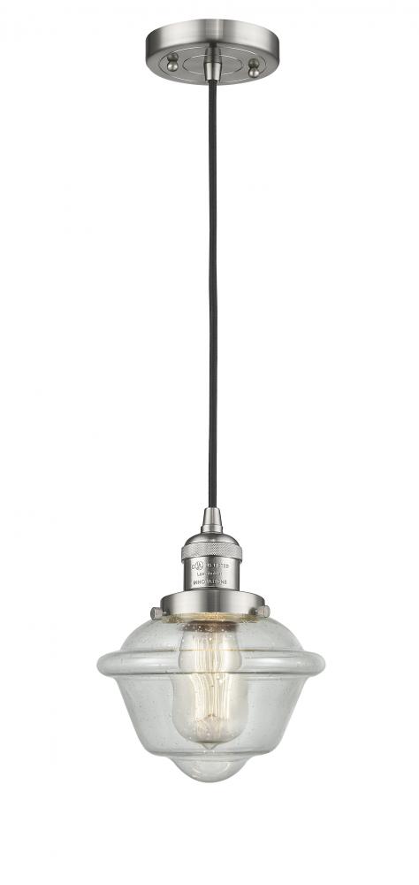 Oxford - 1 Light - 7 inch - Brushed Satin Nickel - Cord hung - Mini Pendant