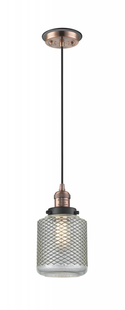 Stanton - 1 Light - 6 inch - Antique Copper - Cord hung - Mini Pendant