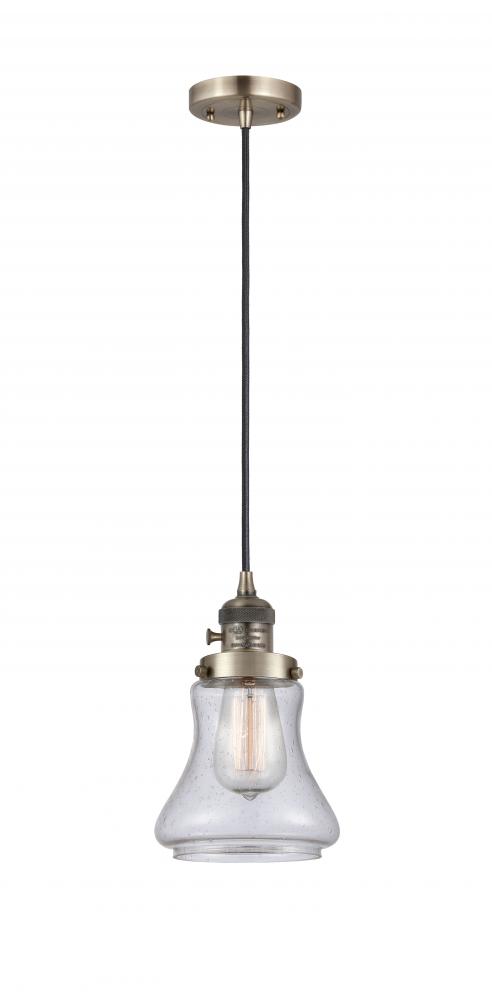 Bellmont - 1 Light - 6 inch - Antique Brass - Cord hung - Mini Pendant