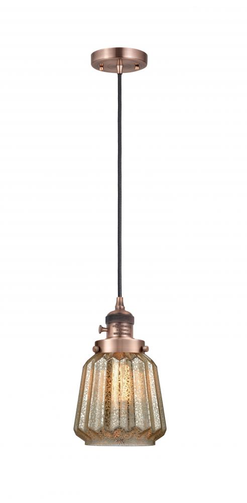 Chatham - 1 Light - 7 inch - Antique Copper - Cord hung - Mini Pendant