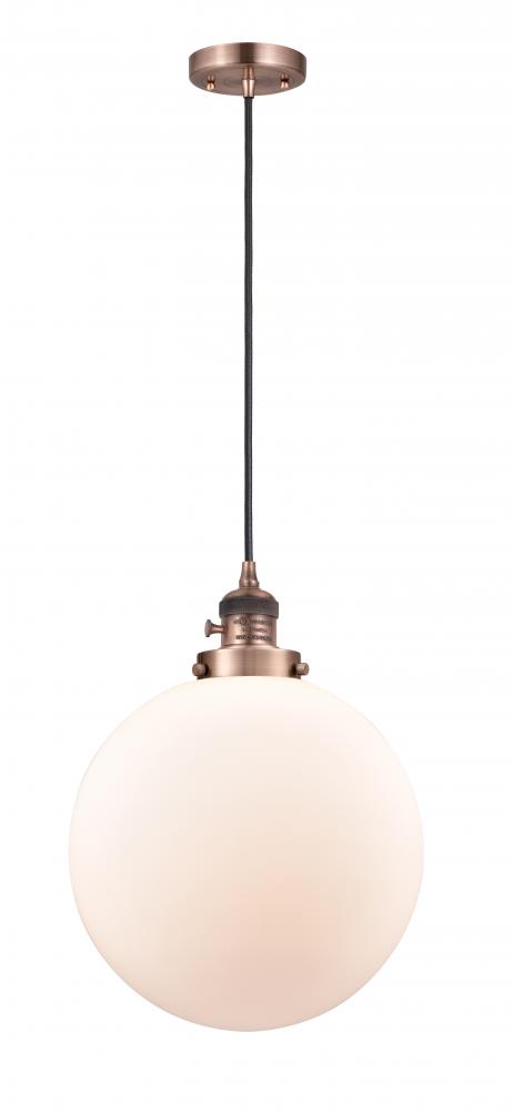 Beacon - 1 Light - 12 inch - Antique Copper - Cord hung - Mini Pendant