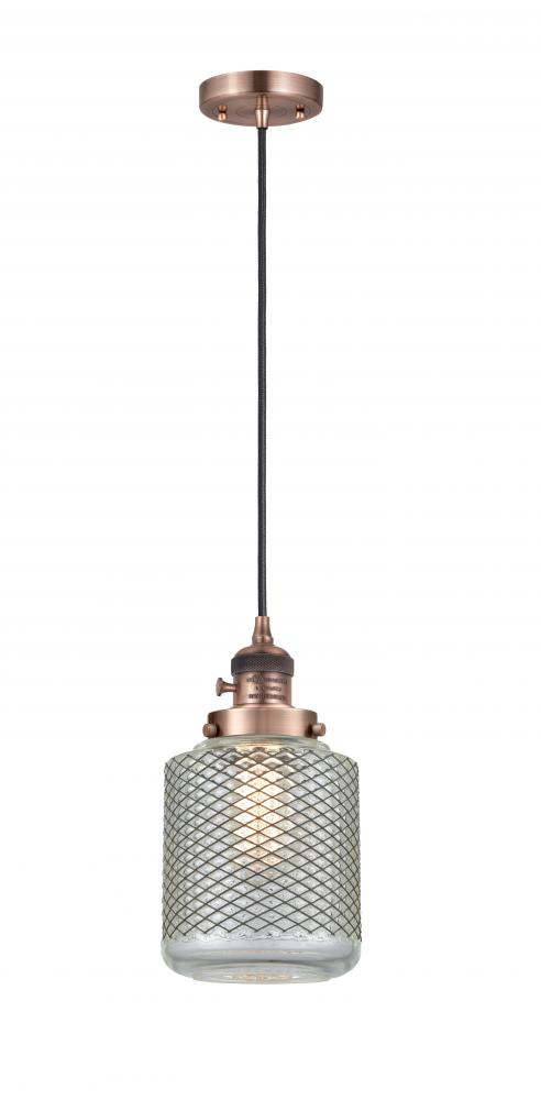 Stanton - 1 Light - 6 inch - Antique Copper - Cord hung - Mini Pendant