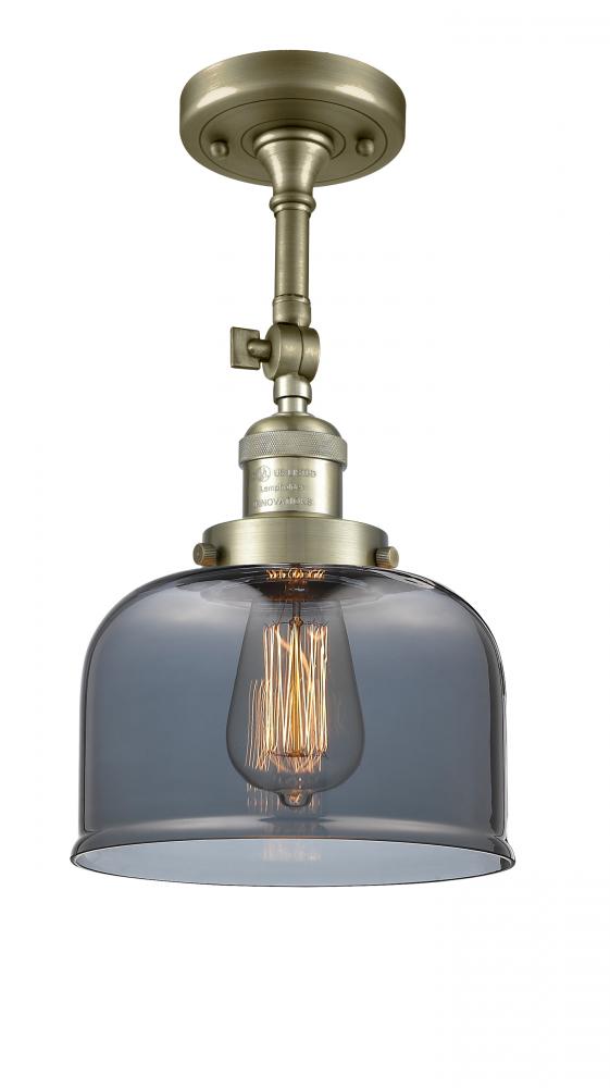 Bell - 1 Light - 8 inch - Antique Brass - Semi-Flush Mount