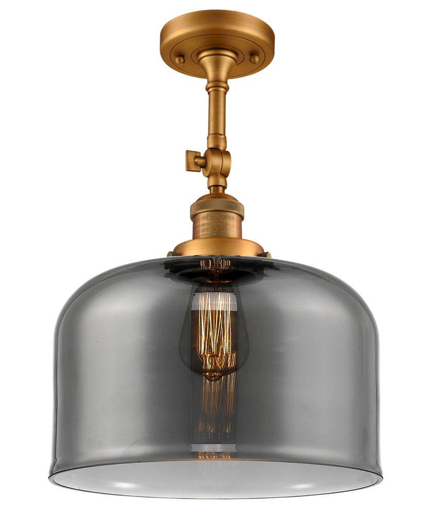 Bell - 1 Light - 12 inch - Brushed Brass - Semi-Flush Mount