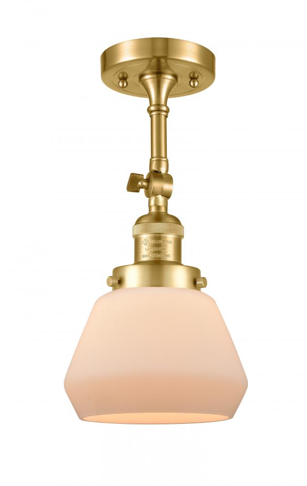 Fulton - 1 Light - 7 inch - Satin Gold - Semi-Flush Mount