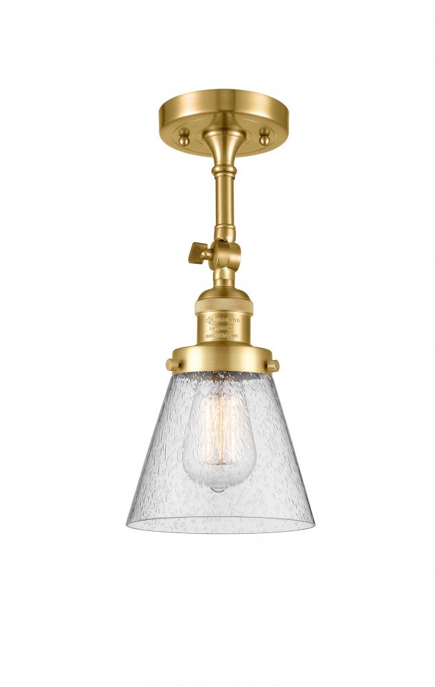 Cone - 1 Light - 6 inch - Satin Gold - Semi-Flush Mount