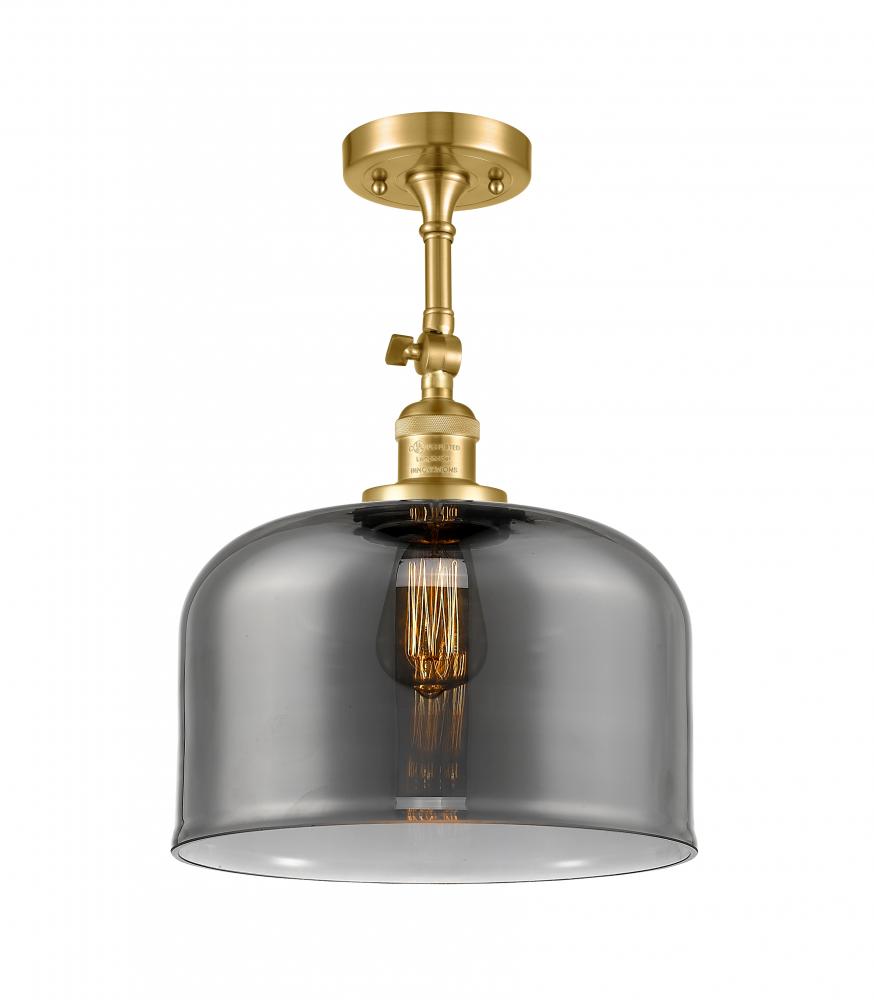 Bell - 1 Light - 12 inch - Satin Gold - Semi-Flush Mount